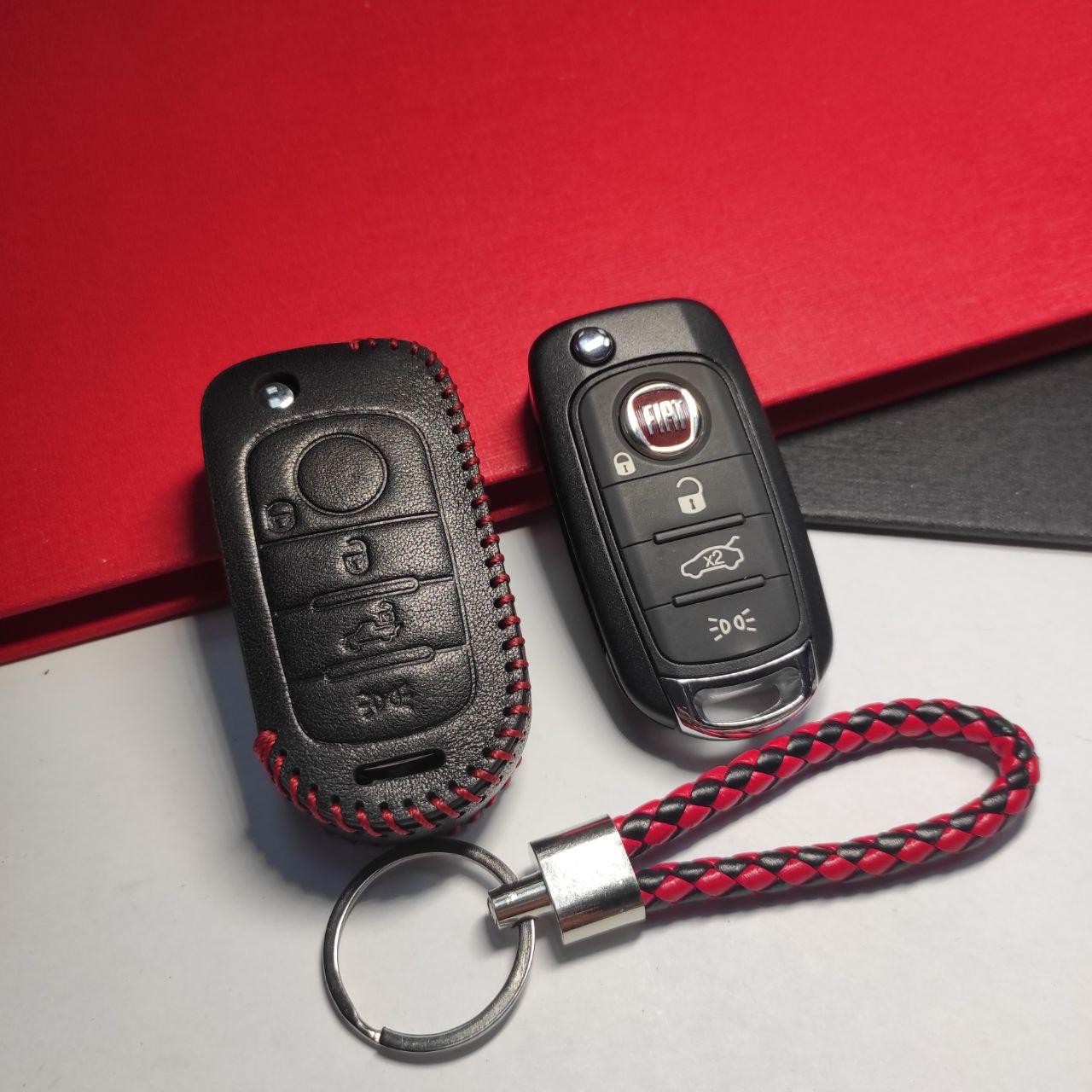 Чехол кожаный для Fiat EGEA 500X Toro Tipo Cronos 4 кнопки