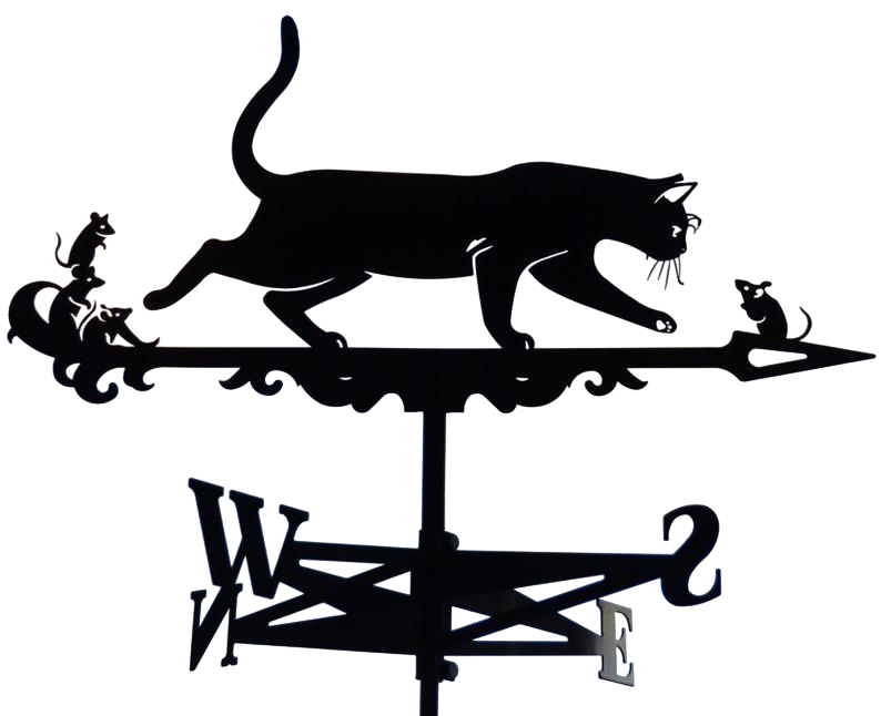 Флюгер большой на крышу Кошка и мышки на высокий дом 125x100 см (1192339)