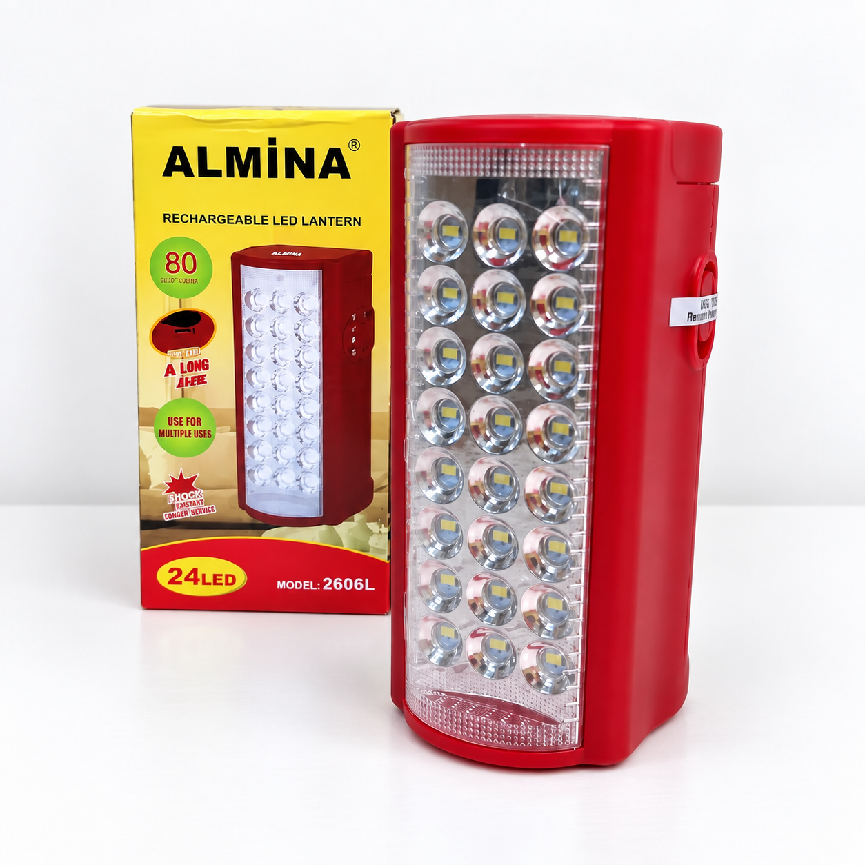 Фонарь переносной Almina 2606L 24LED Power Bank 3000 mAh 3 режима Красный Фонарь переносной Almina 2606L 24LED Power Bank 3000 mAh 3 режима Красный