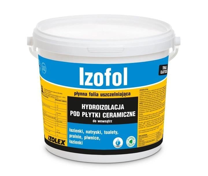 Гидроизоляция эластичная Izofol 12 кг полимерная под плитку водонепроницаемая для ванных/кухонь/санузлов Серый (1346214801)