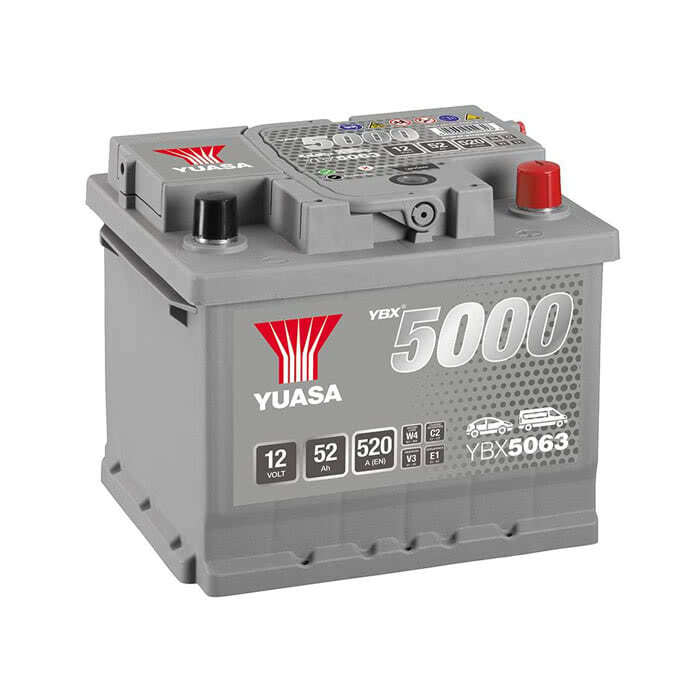 Аккумулятор YuasaBatteryEuropeGmb YBX5063 12V 52Ah Silver