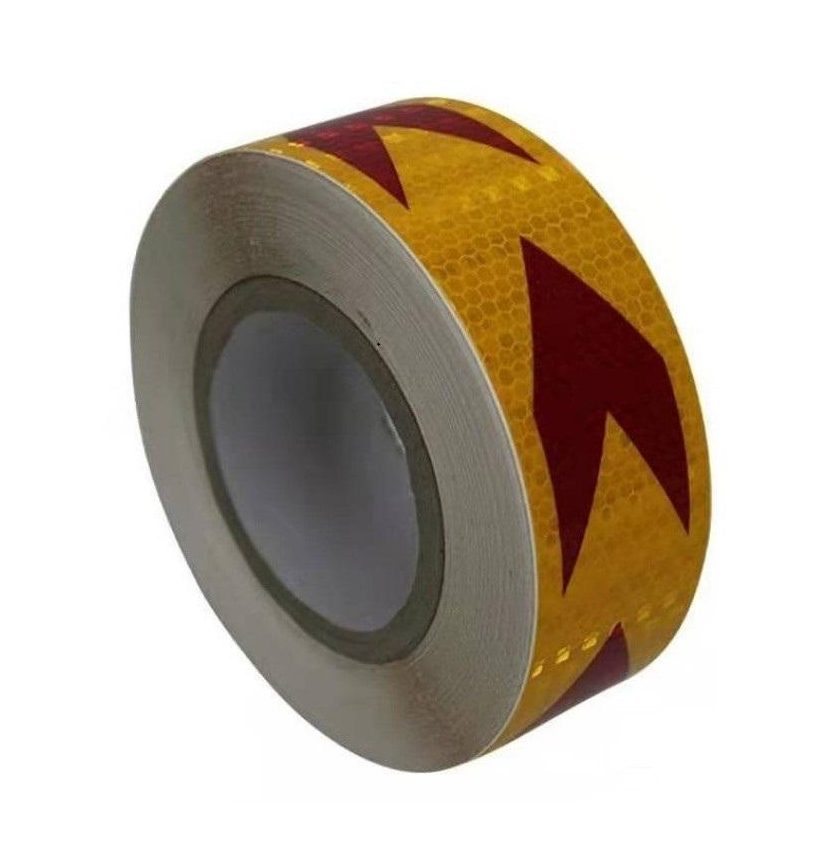 Світловідбивна стрічка самоклеюча 5 см Оранжевий з чорною стрілкою (1886914318)