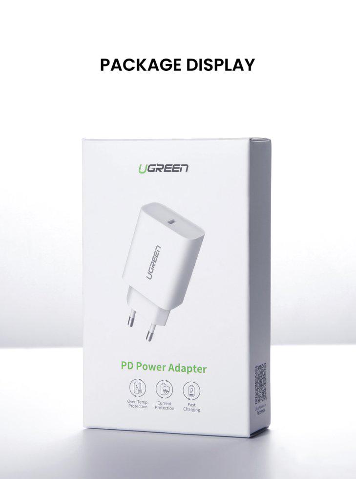 Зарядное устройство сетевое UGREEN CD137 USB-C PD 18 Вт (60450) - фото 17 Зарядное устройство сетевое UGREEN CD137 USB-C PD 18 Вт (60450) - фото 17