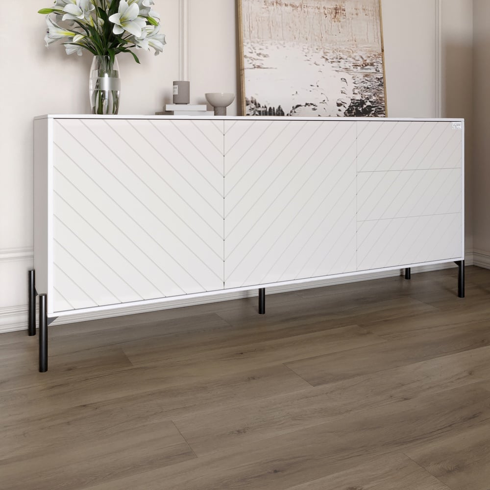 Комод Lion Амарант 158,5x39x77 см Нимфея Альба/Белый (LION-041916)