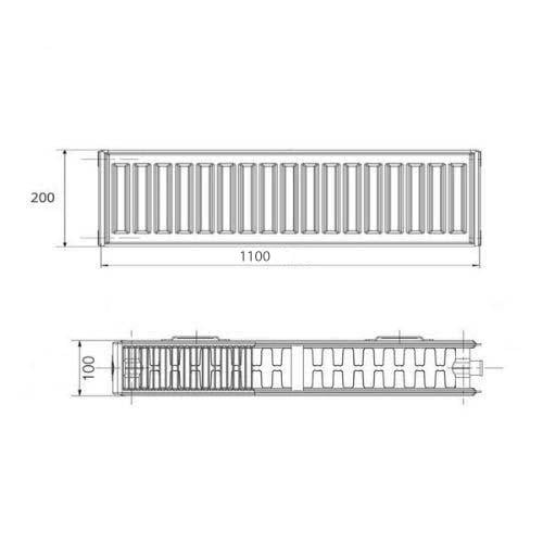 Радиатор стальной Korado 22K боковое подключение 200x1100 мм Белый (11861271) - фото 2