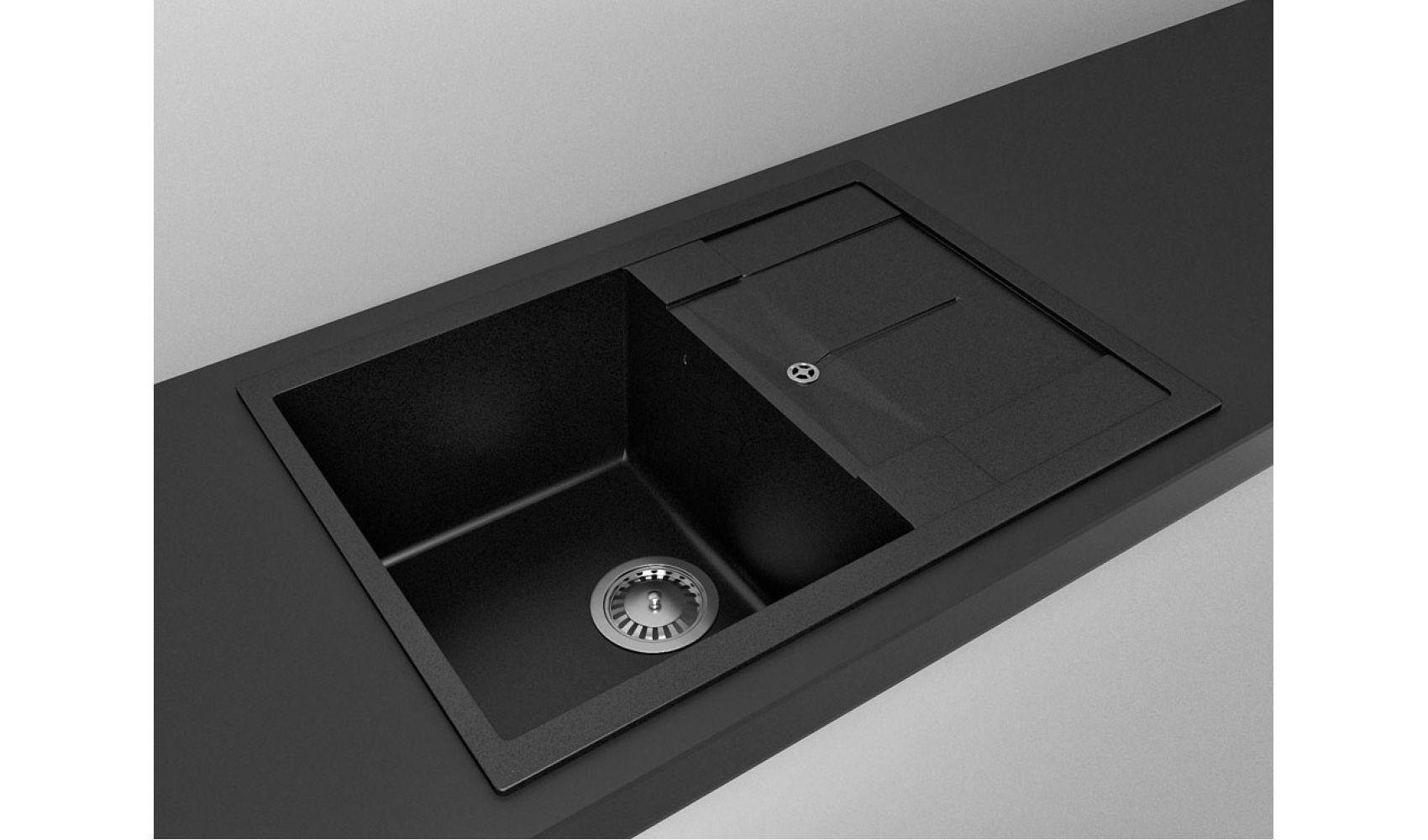 Кухонна мийка Lexona Candy Compact гранітна Чорний - фото 4