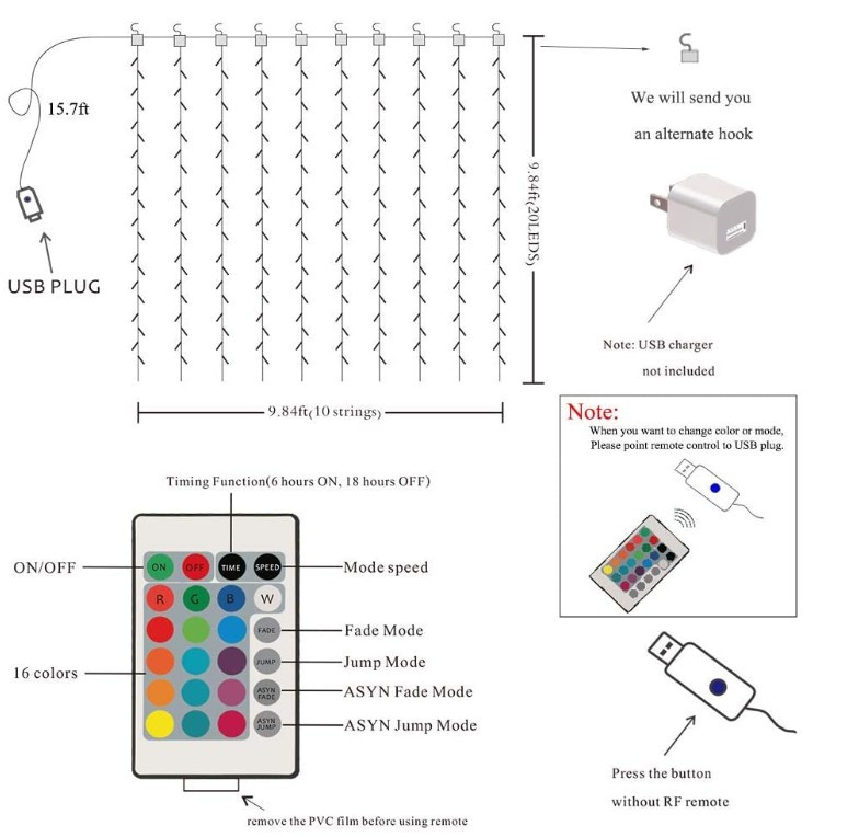 Гірлянда світлодіодна Ltl Бахрома 200 led 3x3 м штора 16 кольорів - фото 8 Гірлянда світлодіодна Ltl Бахрома 200 led 3x3 м штора 16 кольорів - фото 8