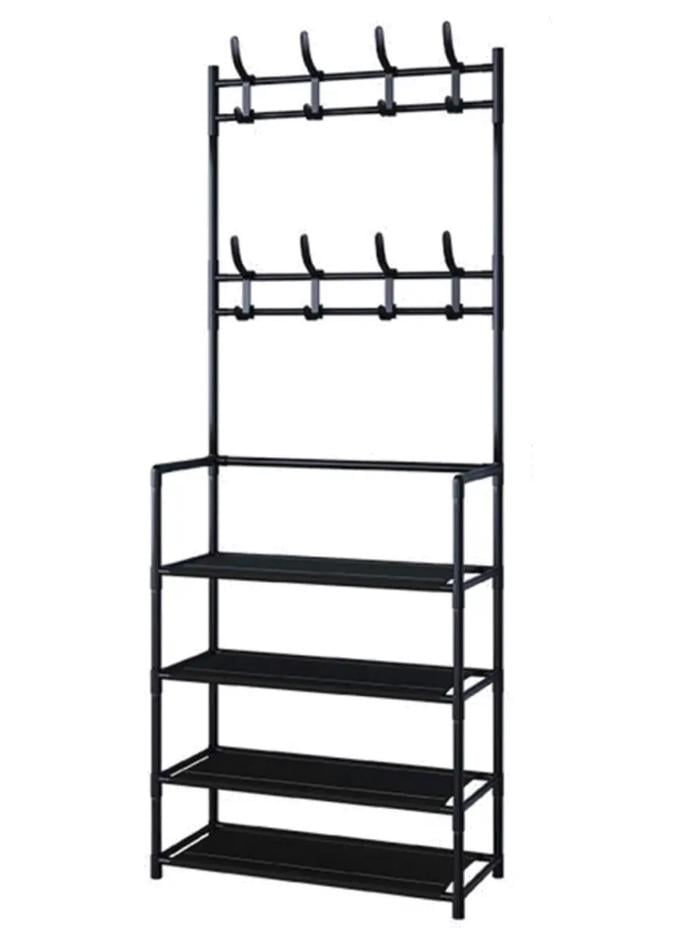 Полиця для одягу та взуття Simple Floor Clothes Rack металева 60х29,5х154 см Чорний (RD-7)