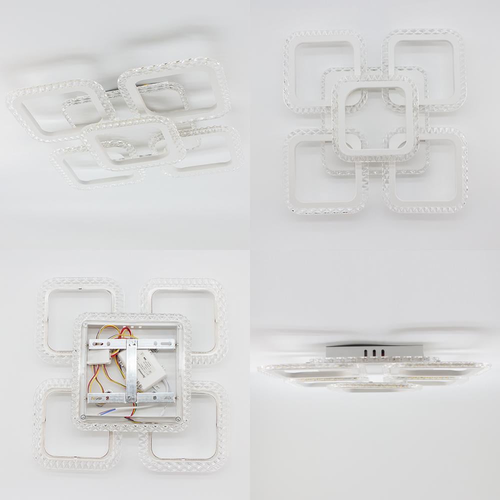 Люстра смарт керована світлодіодна ROOM ICE RGB 6S 70 Вт SMARTз підсвічуванням RGB 380x380x75 мм Білий (10573) - фото 5