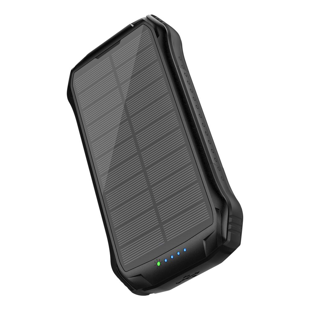 Повербанк із сонячною батареєю iBattery F16W з ліхтариком QI 16000 mAh Black - фото 4