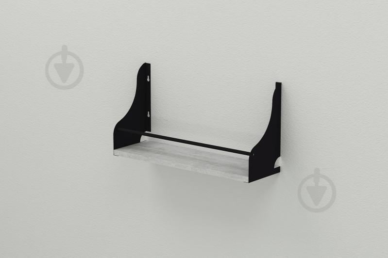 Полиця настінна Ferrum-decor Ізі 260x500x150 метал Чорний ДСП Урбан Лайт 16 мм (IZI0007)