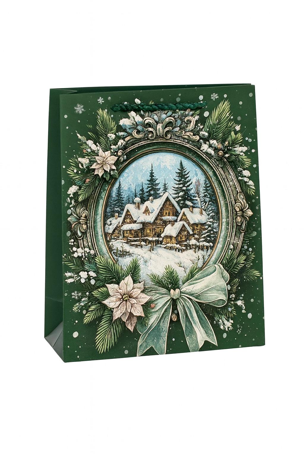 Пакет новорічний паперовий New Year's holidays L 31х41х12 см (R34831-L)