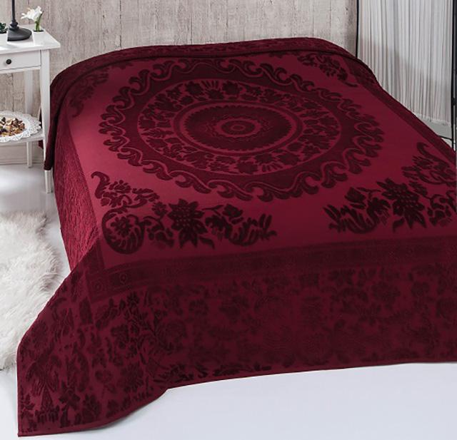 Простыня велюровая BELIZZA Odessa Bordo 200х220 см