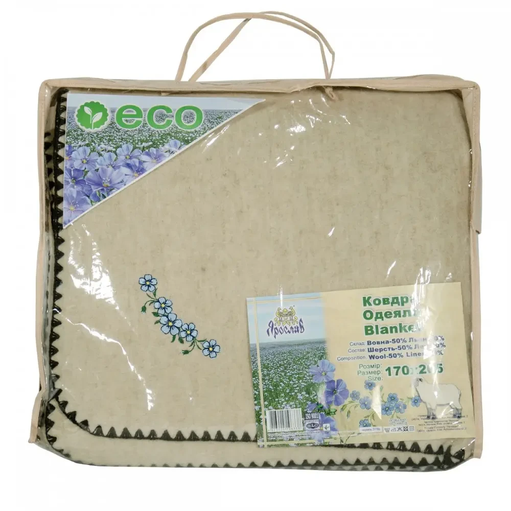 Ковдра із овечої вовни і льону 170х205 см - фото 3 Ковдра із овечої вовни і льону 170х205 см - фото 3