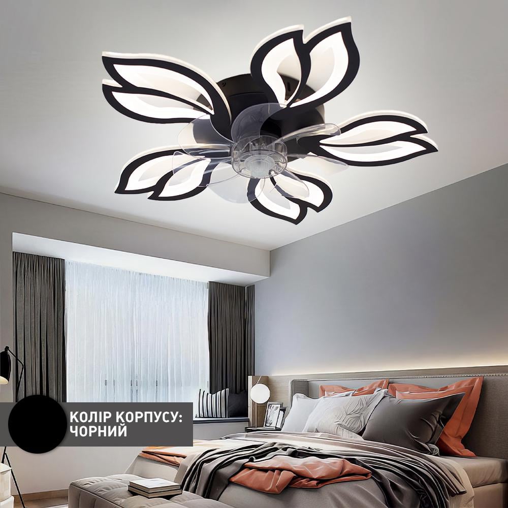 Люстра світлодіодна ESLLSE FAN ASTRA 52 Вт/19 Вт 625x125 мм Чорний (10607) - фото 8 Люстра світлодіодна ESLLSE FAN ASTRA 52 Вт/19 Вт 625x125 мм Чорний (10607) - фото 8