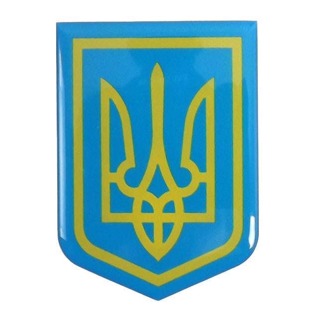 Наліпка силіконова Герб 8x6 см Синьо-жовтий (407068)