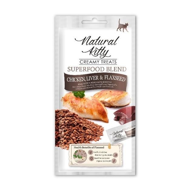 Крем-снек для кошек Pettric Natural Kitty Creamy со вкусом курицы печени и семян льна