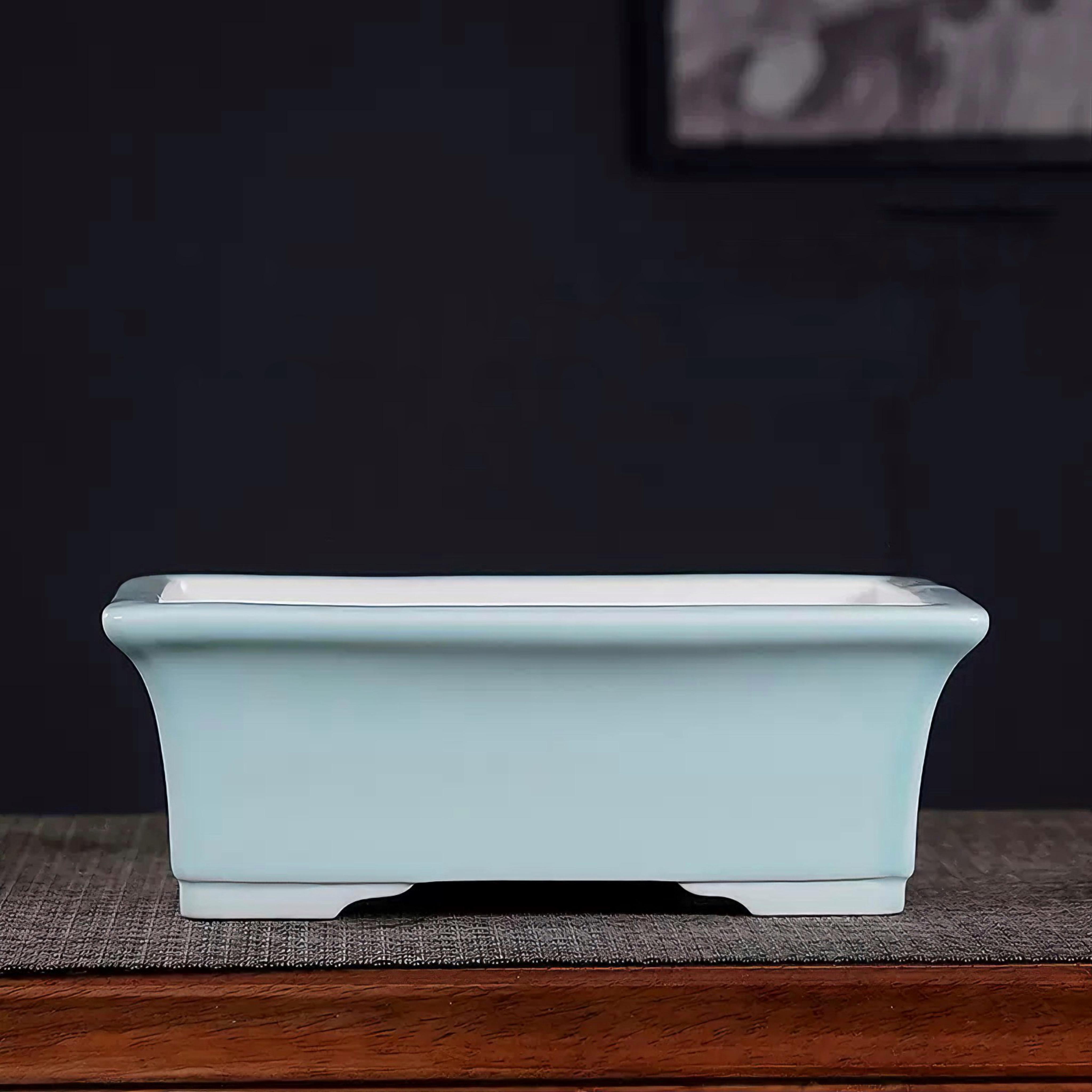 Бонсайниця керамічна прямокутна 20,5х15 см Бірюзовий