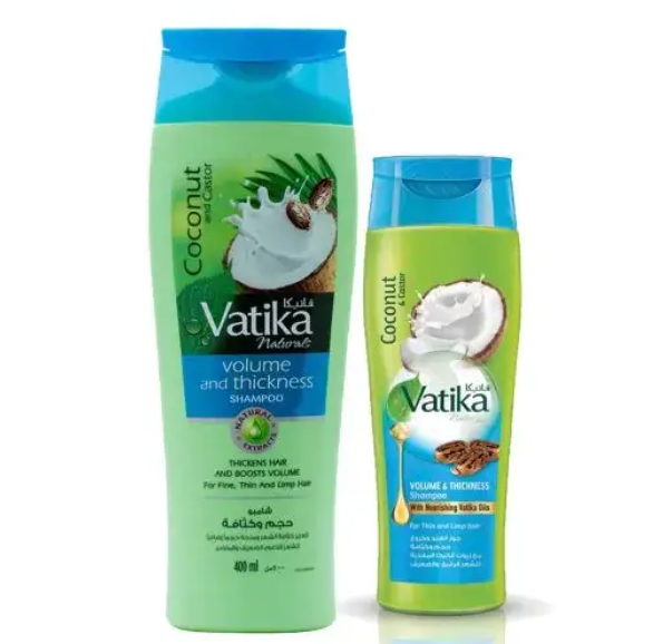 Шампунь Dabur Vatika Объемные и густые волосы с кокосом/касторовым маслом и хной 400 мл+200 мл (2208432720)