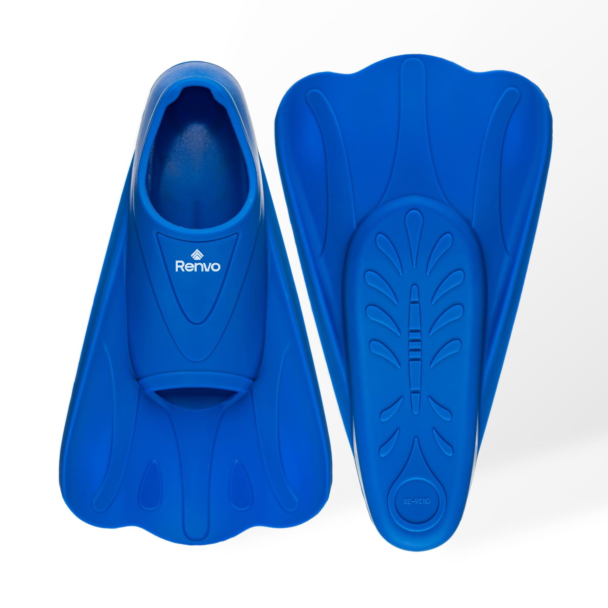 Ласты короткие для тренировки в бассейне Renvo Criz с закрытой пяткой р. 36-38 Синий (SF120-04 36-38) - фото 1
