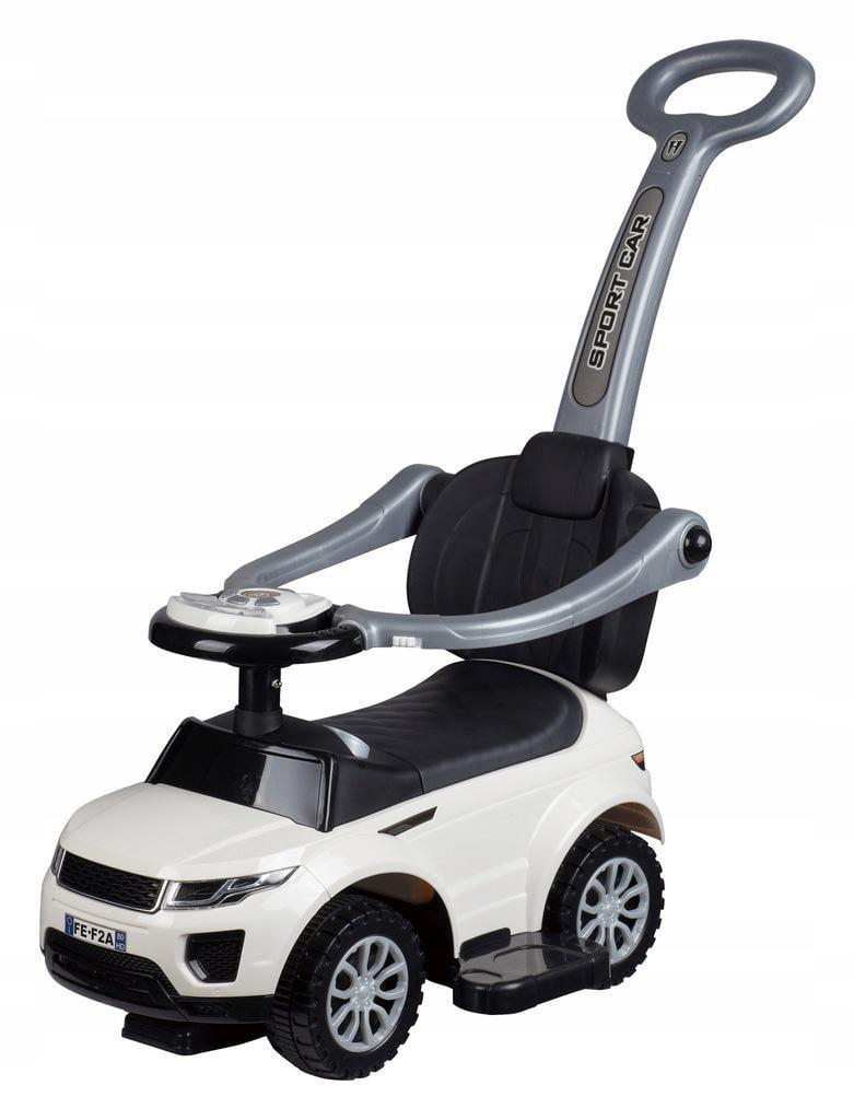 Машинка-толокарь детская Sport Car Gogo с ручкой Белый (614w)