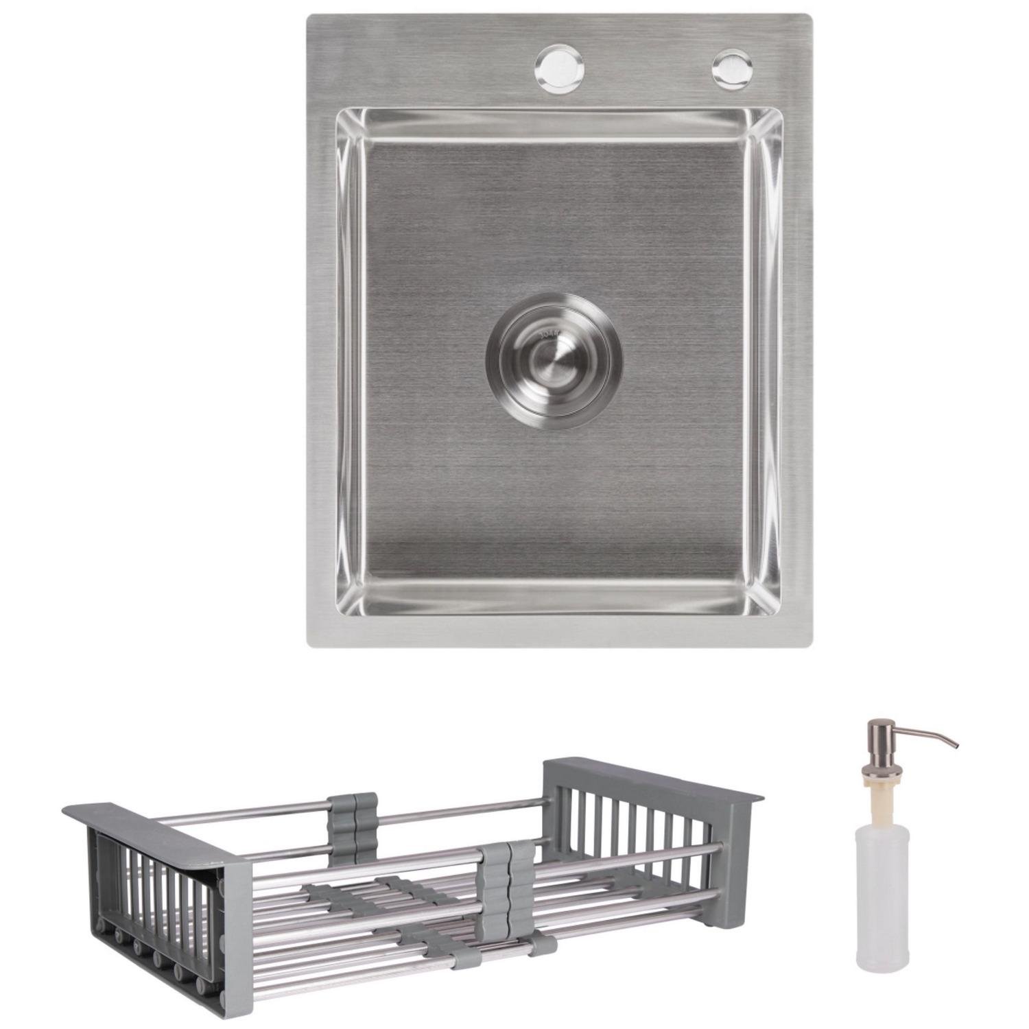 Кухонная мойка Lidz LDH4050BRU3925847516 из нержавеющей стали прямоугольная 400x490 мм 1 мм (25972040)