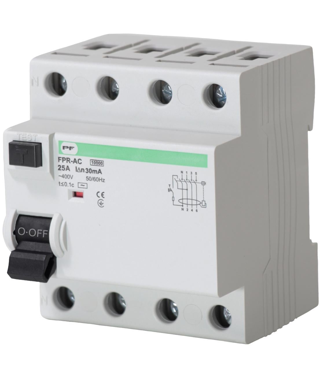 Реле защитного отключения PROMFACTOR FPR-A 4/25А 30 мА (FPR4025030A)