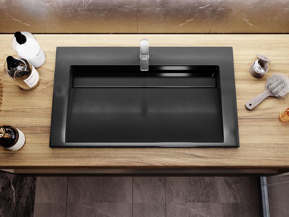 Умивальник накладний Status Boho Low 80 Black (702) - фото 8