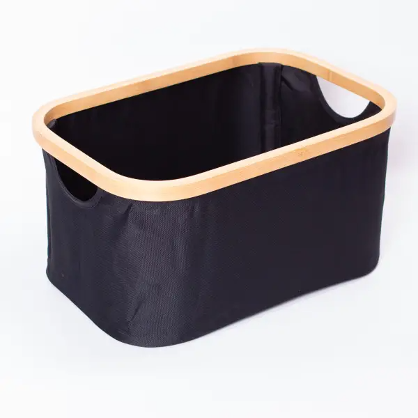 Органайзер для хранения вещей тканевый с бамбуковой рамой 38х26х18 см - фото 2 Органайзер для хранения вещей тканевый с бамбуковой рамой 38х26х18 см - фото 2