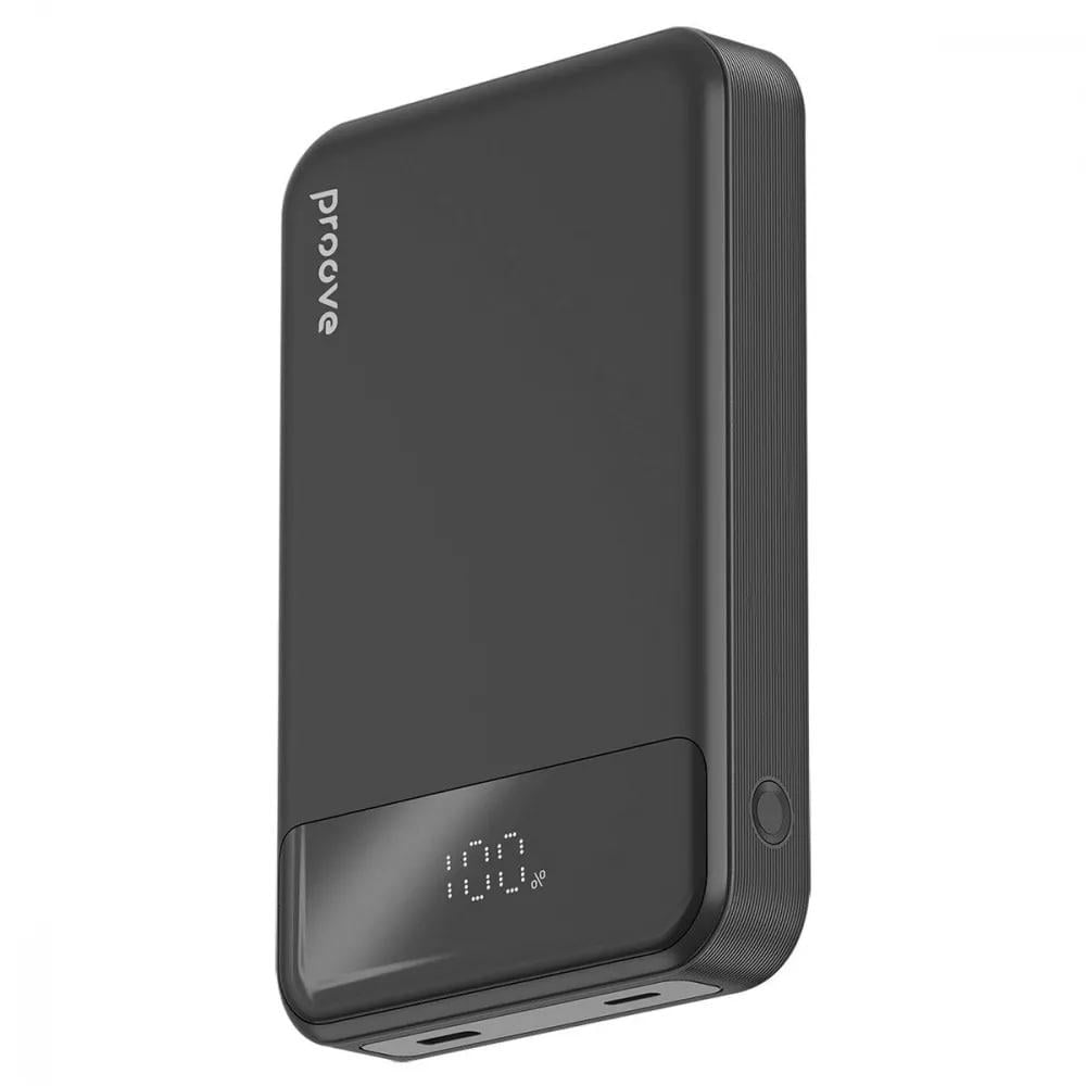 Павербанк з бездротовою зарядкою Qi 15W Proove Hoodman Magnetic 2в1 10000 mAh 20W Black (PBH120010001)