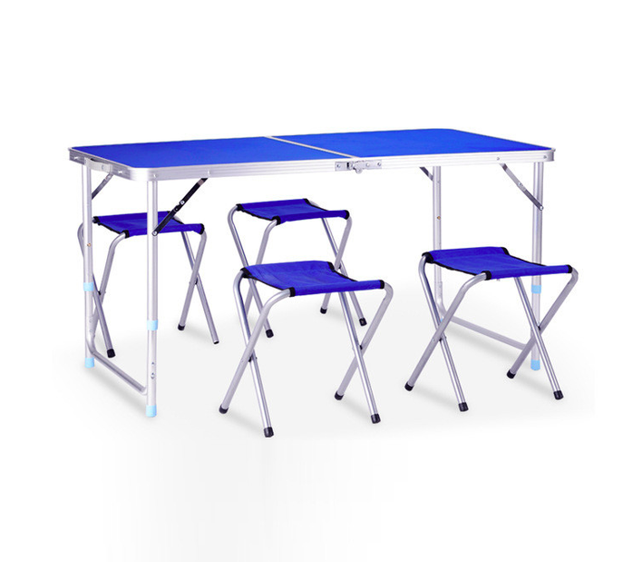 Стіл для пікніка розкладний з 4 стільцями Синій (VP-661)