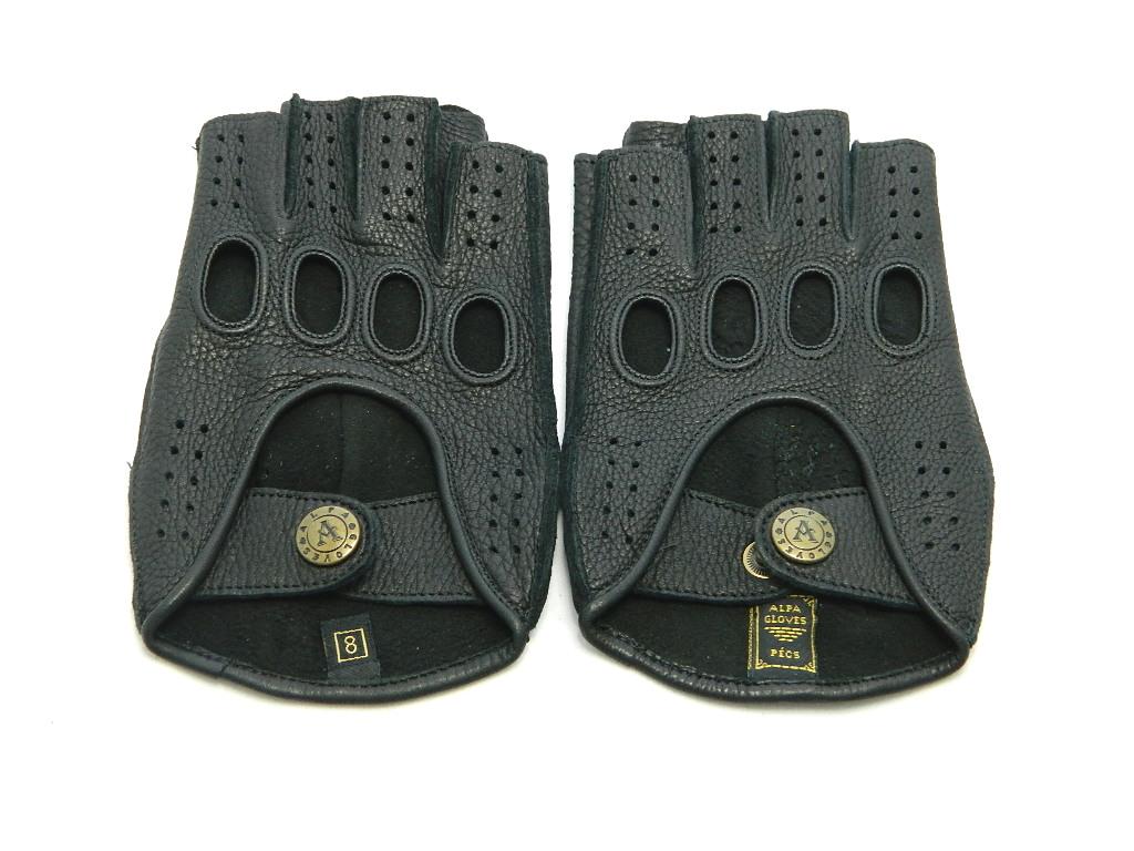Перчатки мужские Alpa Gloves автомобильные натуральная кожа митенки р. 8 Черный (703-15-8) - фото 3