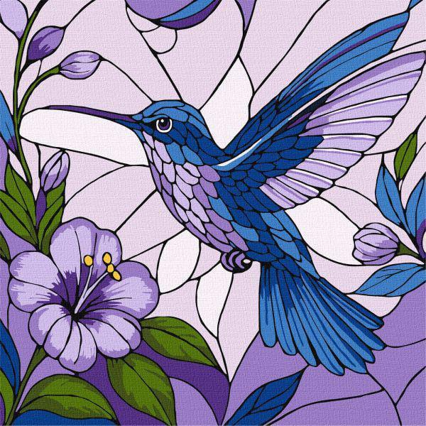 Картина по номерам Ideyka Витраж Колибри 30х30 см (Id-KHO6790)