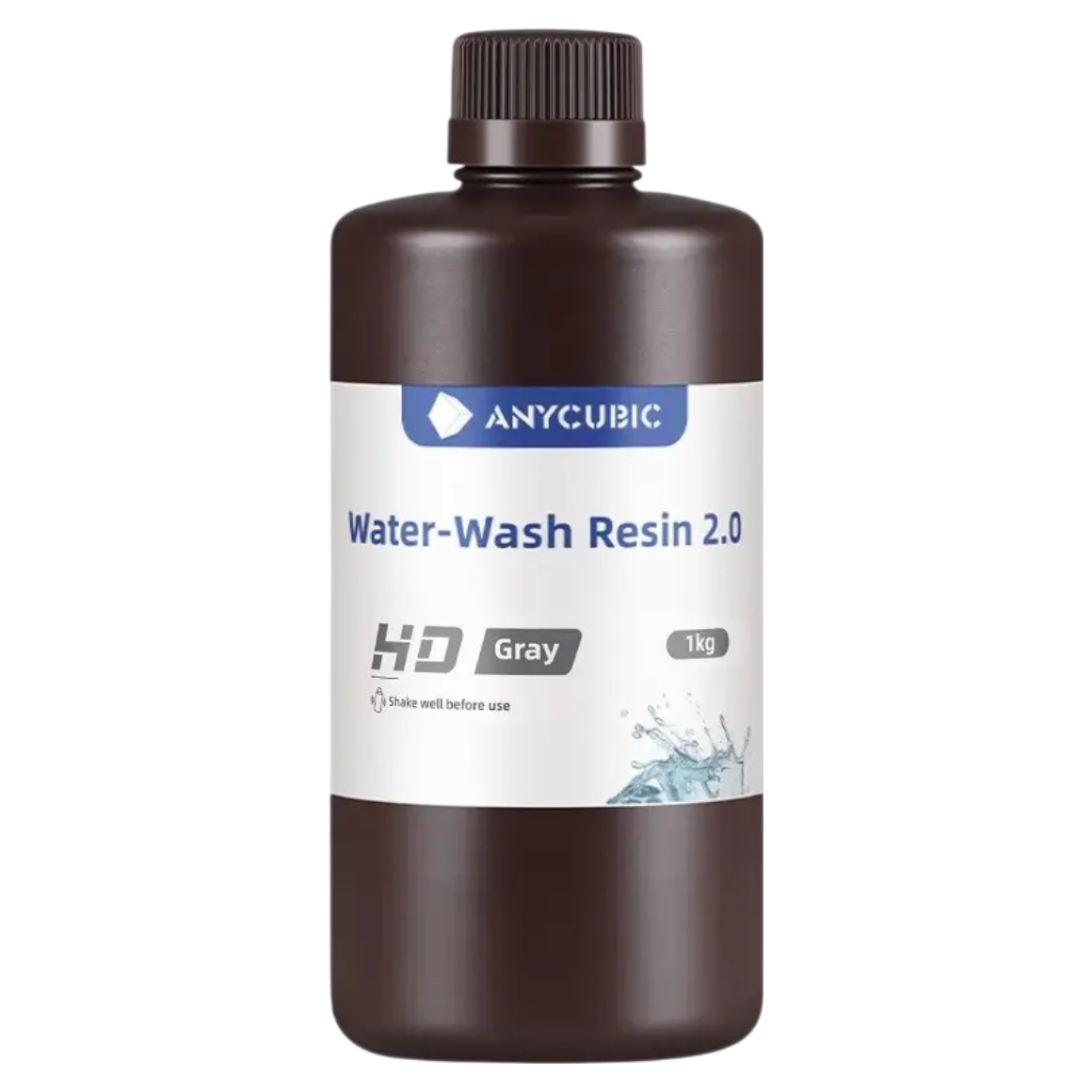 Смола фотополімерна високоточна Anycubic Water-Wash Resin+ 2.0 HD 1 кг Grey