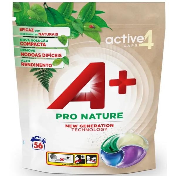 Гель капсулы для стирки А+ 4в1 Pro Nature Эко 56 шт.