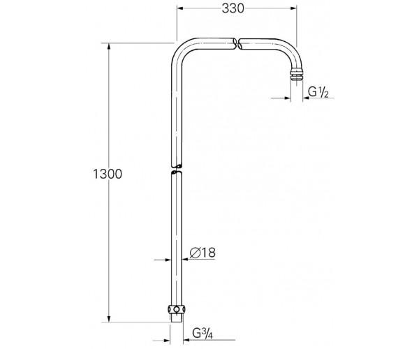 Кронштейн потолочный Grohe RELEXA PLUS 27304000 330 мм для верхнего душа Хром (111610) - фото 2