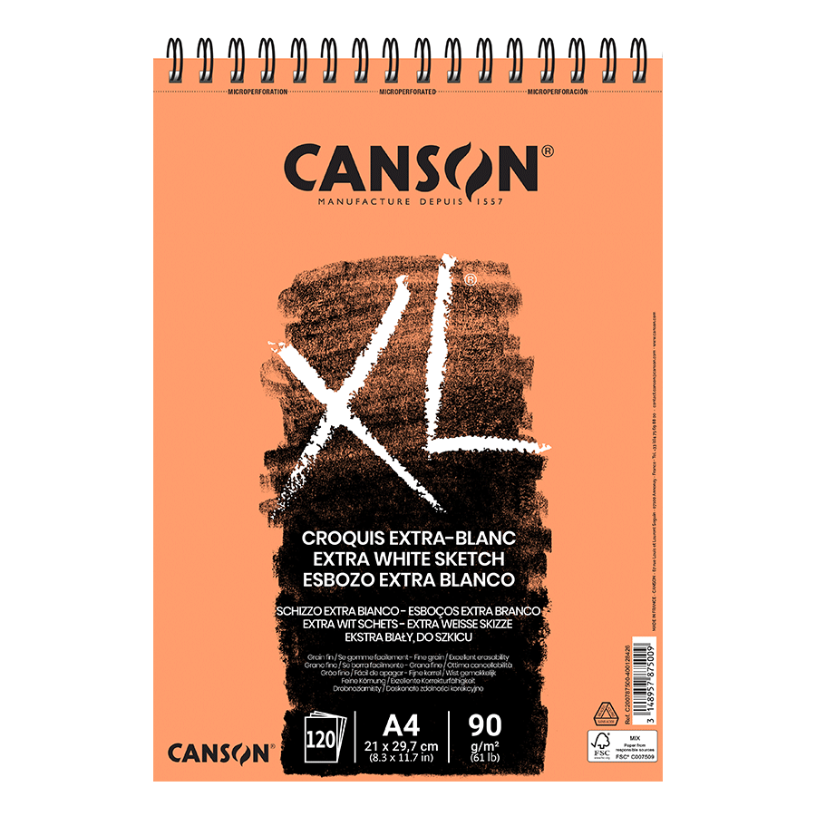 Альбом для графики Canson XL на спирале 90 г/кв. м 120 л. А4 Белый (C200787500)