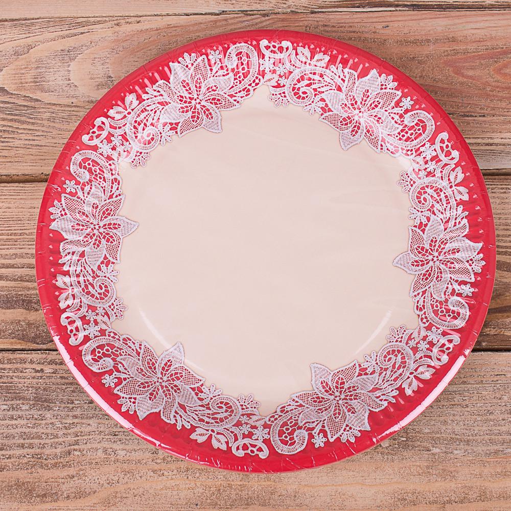 Тарелка бумажная Кружево 23 см 8 шт. (734-9)