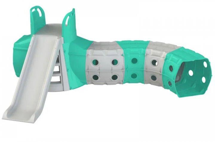 Детская горка Doloni с тоннелем 270х98х50 см Серый/Бирюзовый (01470/1)