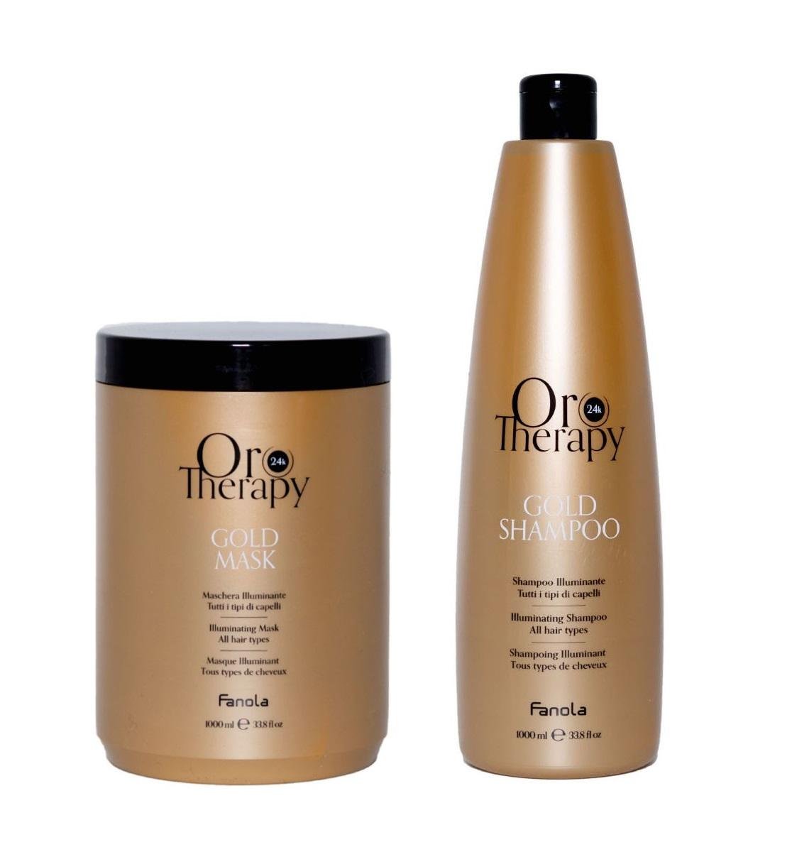 Набір для догляду волосся Fanola Oro Therapy Illuminating шампунь 1000 мл/маска 1000 мл (77680)