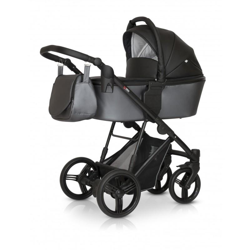Коляска Verdi Dynamic универсальная 3в1 с дождевиком и сумкой Темно-серый/Черный