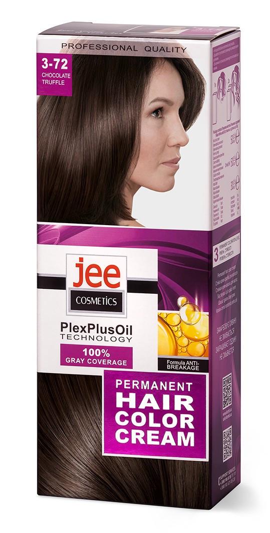 Крем-краска для волос стойкая JEE Cosmetics тон 3-72 Шоколадный трюфель (2265849211)