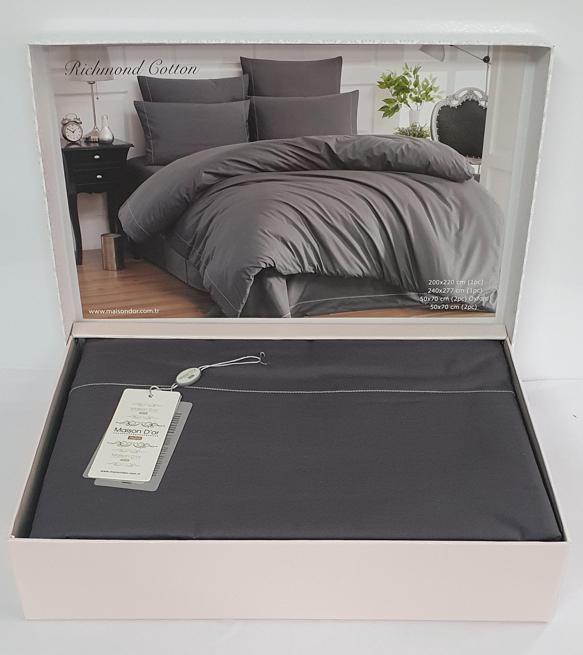 Комплект постельного белья Maison D'or Ранфорс Richmond Cotton 200х220 Antrasit (CN5948)