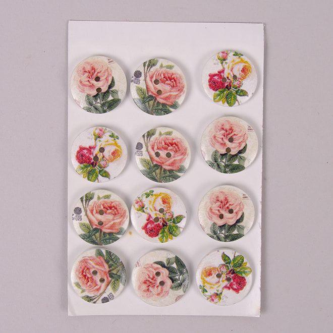 Декор на липучке Flora Пуговица 12 шт. (22582) Декор на липучке Flora Пуговица 12 шт. (22582)