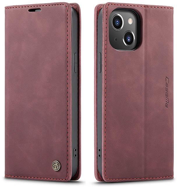 Чехол книжка с магнитомCaseMe для  iPhone 13 Wine (24000-42)