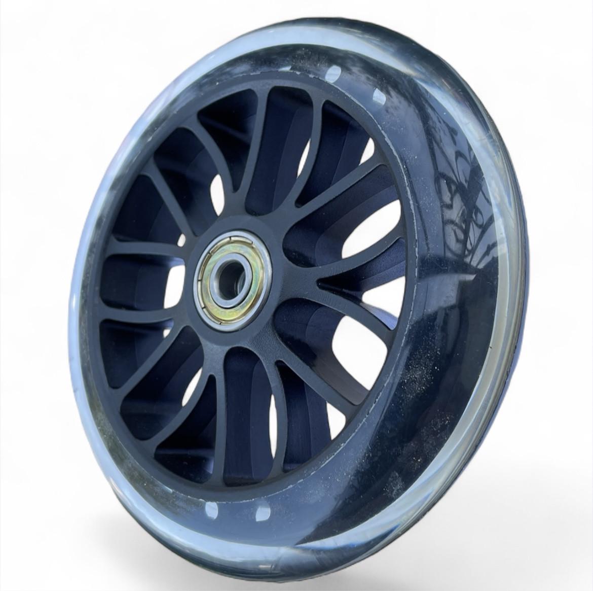 Колеса для самоката/роликів з підшипниками 608 125 мм 1 шт . Чорний/Прозорий