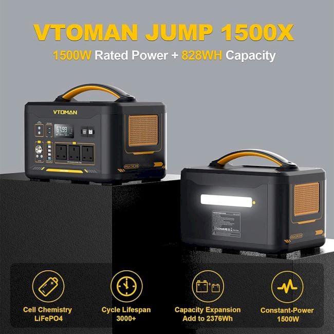 Зарядная станция VTOMAN Jump 1500X 828 Вт/ч 1500 Вт LiFePO4 (9298433f) - фото 6