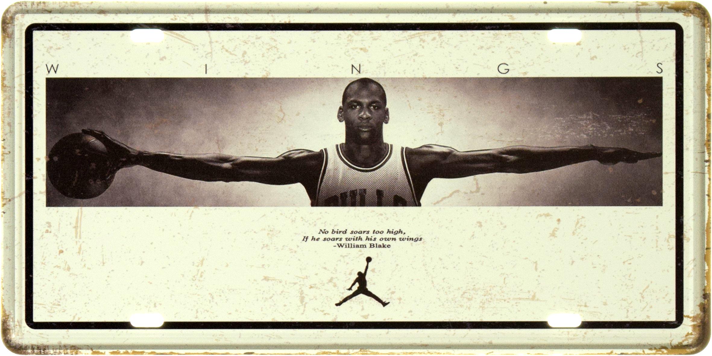 Табличка металлическая "Wings Michael Jordan" 15x30 см (ms-104008)