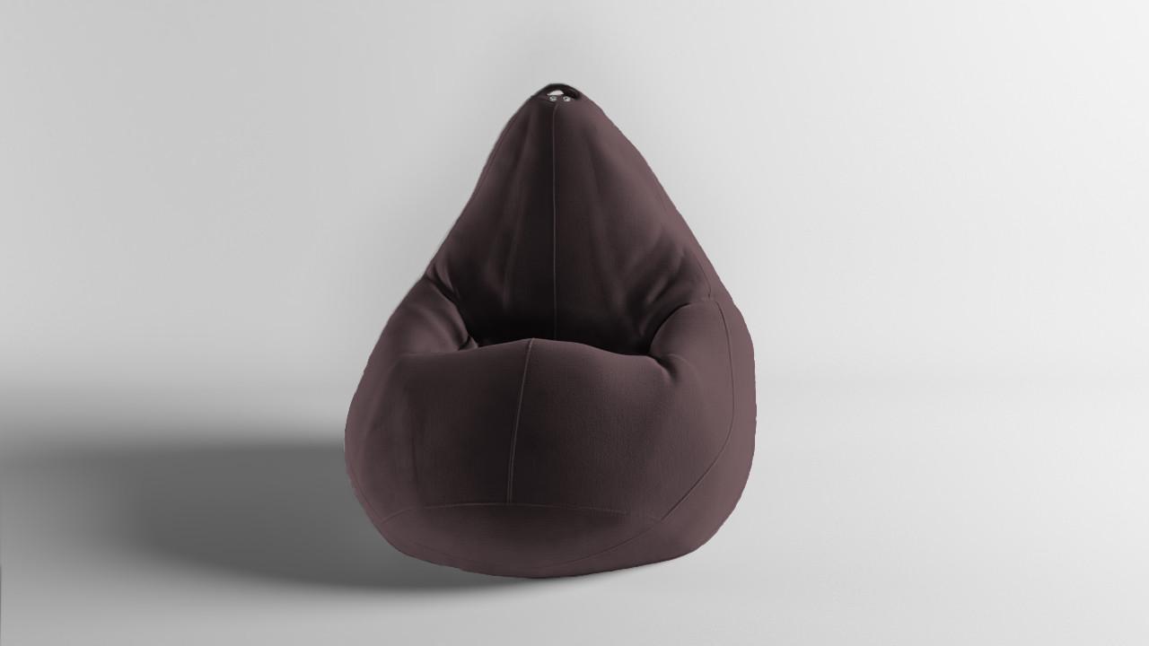 Бескаркасное кресло-мешок SkyPuff MEGA Груша Велюр ORLANDO XXXL 160х120 см Brown (160101)