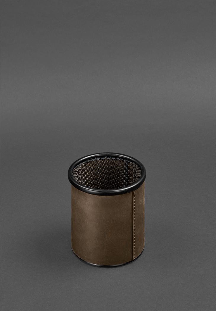 Стакан для ручек в кожаном чехле Crazy Horse Темно-коричневый (A-027817) - фото 3 Стакан для ручек в кожаном чехле Crazy Horse Темно-коричневый (A-027817) - фото 3